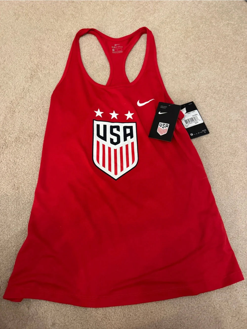 Nike Red USA Dry Fit Athletic Tank Top - Picture 3 of 6